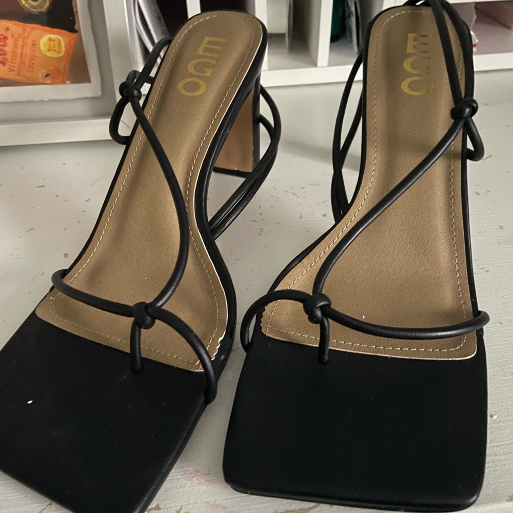 EGO slip on square toe heels